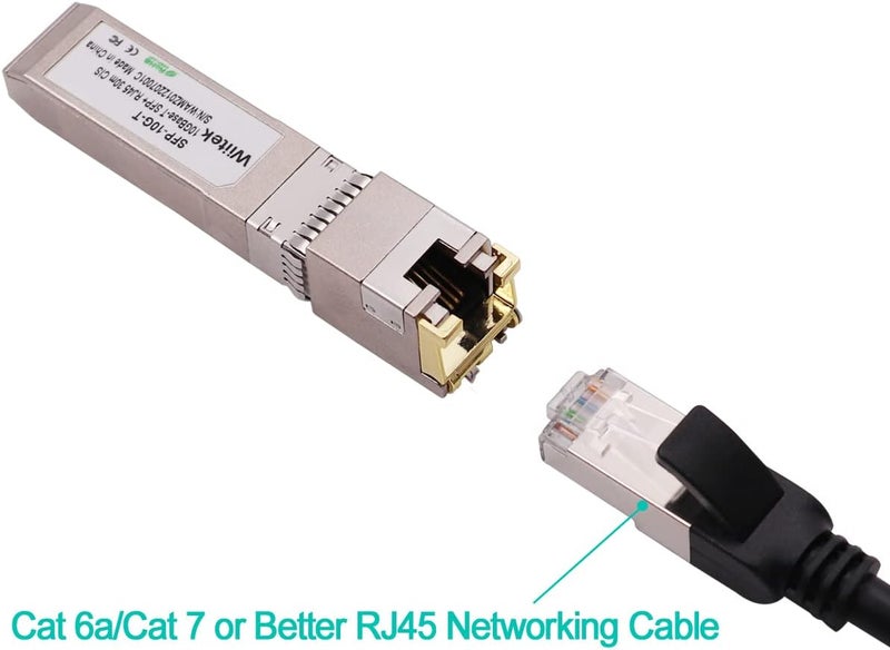 Wiitek 10Gb SFP+ to RJ45 Modules, 1.25G/2.5G/5G/10GBase-T Ethernet to SFP+ Transceiver Compatible for Cisco SFP-10G-T-X, Ubiquiti, Netgear AXM766, Mikrotik S+RJ10, Unifi (Cat 6a/7 or Better, 30-Meter) - Image 4